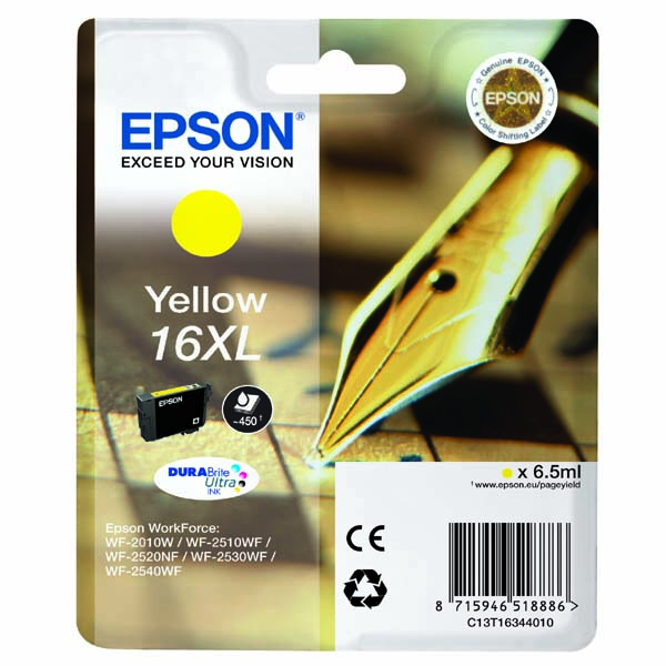 Inkoustová cartridge Epson C13T16344012, WF-2540WF, WF-2520NF, yellow, 16XL, originál