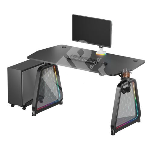 Herní stůl Ultradesk Booster, 136x70,5x75cm, RGB podsvícení 1