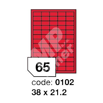 Samolepící etikety Rayfilm Office 38x21,2 mm 100 archů, matně červená, R0122.0102A 1