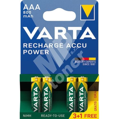 Nabíjecí baterie Varta HR03 800/4, 56703, AAA 1
