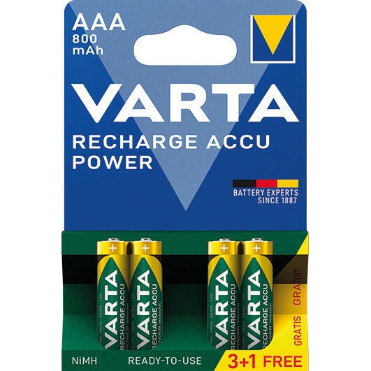 Nabíjecí baterie Varta HR03 800/4, R2U, AAA