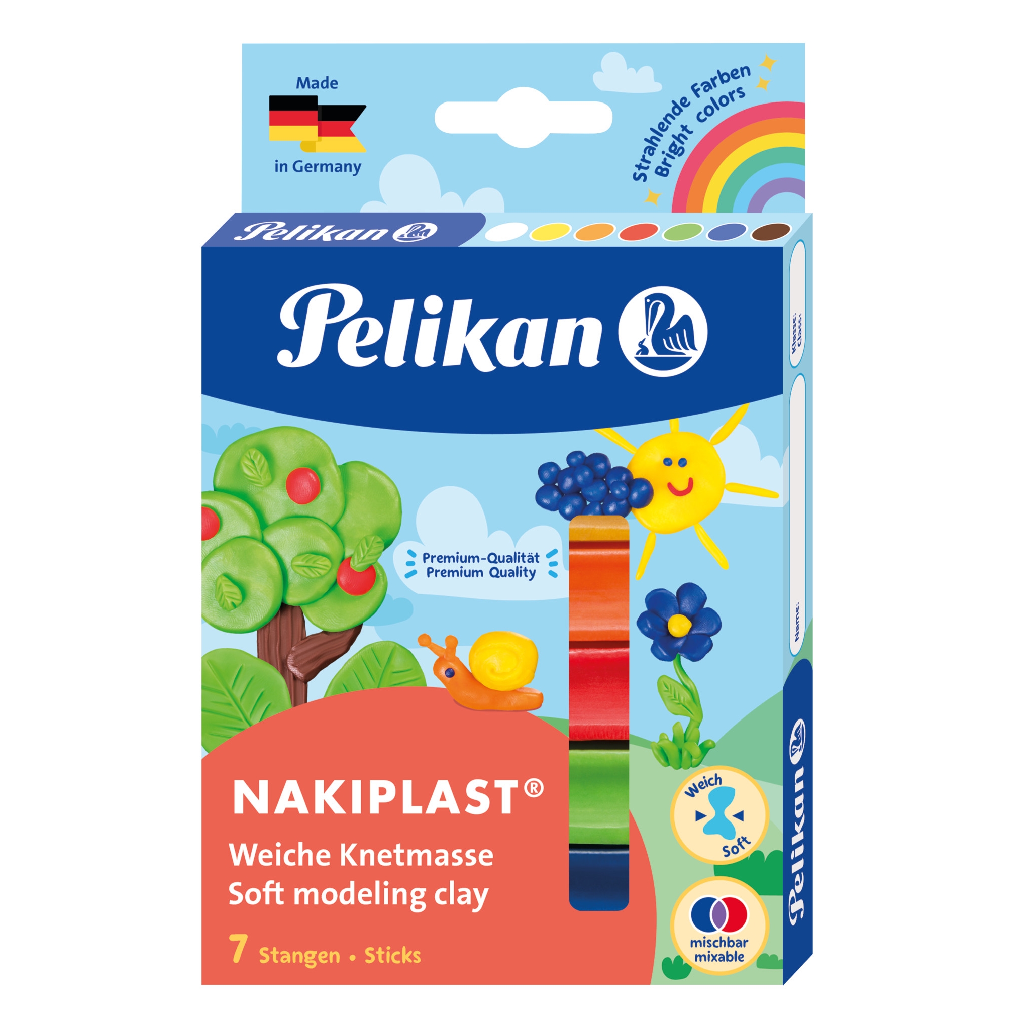 Plastelína Pelikan Nakiplast, 7 barev