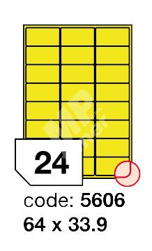Samolepící etikety Rayfilm Office 64x33,9 mm 300 archů, matně žlutá, R0121.5606D 1