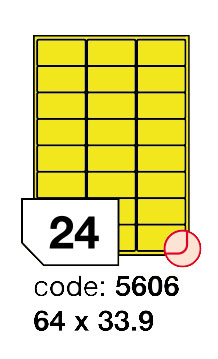 Samolepící etikety Rayfilm Office 64x33,9 mm 300 archů, matně žlutá, R0121.5606D