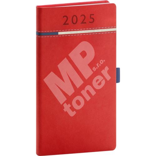 Kapesní diář Notique Tomy 2025, červeno-modrý, 9 x 15,5 cm 1