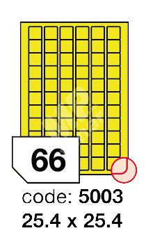 Samolepící etikety Rayfilm Office 25,4x25,4 mm 300 archů, matně žlutá, R0121.5003D 1