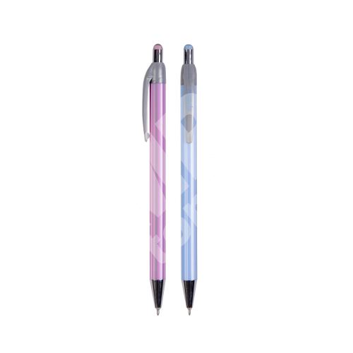 Spoko kuličkové pero Stripes, Needle Tip, modrá náplň, mix barev 1
