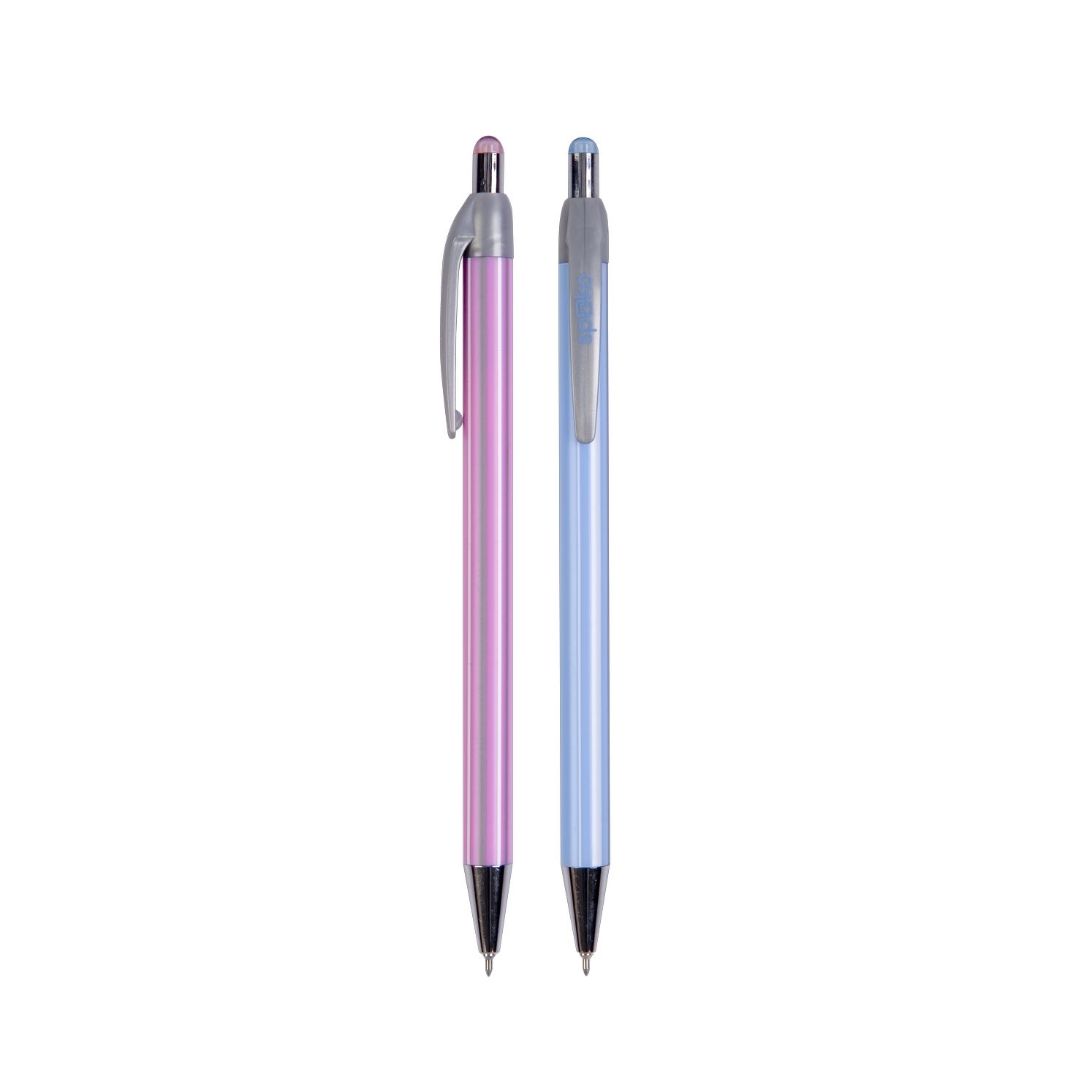 Kuličkové pero Spoko Stripes, Needle Tip, modrá náplň, mix barev