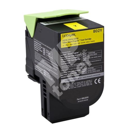 Toner Lexmark 80C20Y0, return, yellow, 802Y, originál 1