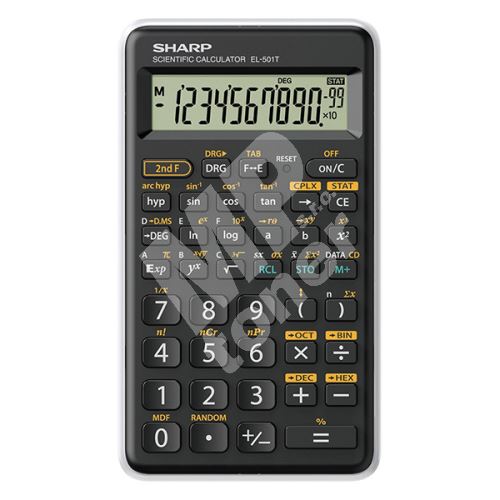 Kalkulačka Sharp EL-501TWH, černá, desetimístná, vědecká 1