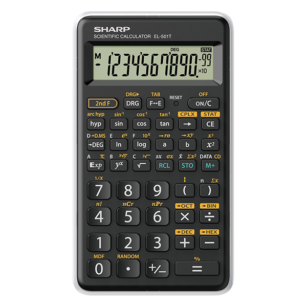 Kalkulačka Sharp EL-501TWH, černá, desetimístná, vědecká