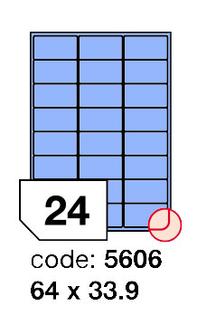 Samolepící etikety Rayfilm Office 64x33,9 mm 300 archů, matně modrá, R0123.5606D