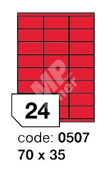 Samolepící etikety Rayfilm Office 70x35 mm 300 archů, fluo červená, R0132.0507D 1