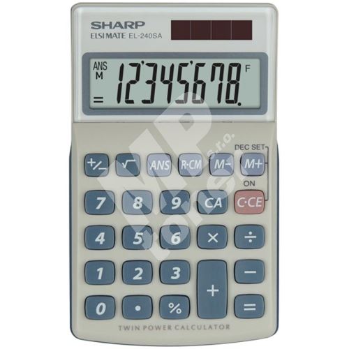 Kalkulačka Sharp EL-240SAB, stříbrná, kapesní, osmimístná 1