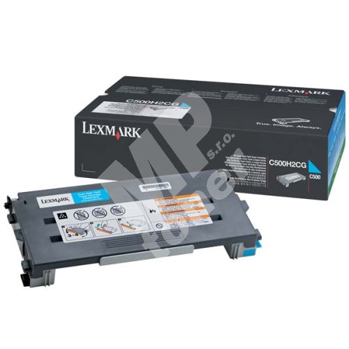 Toner Lexmark C500, X500, 0C500H2CG, modrá originál 1