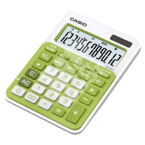 Kalkulačka Casio MS 20 NC, zelená, stolní, dvanáctimístná 1
