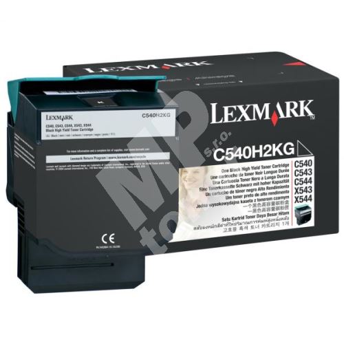 Toner Lexmark C540 / C543 / C544, black, C540H2BG, originál 1