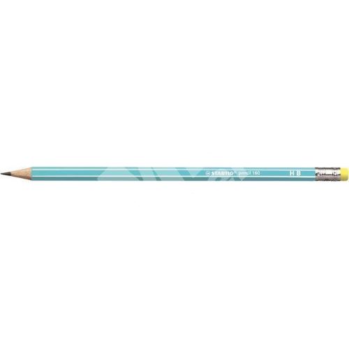 Grafitová tužka s gumou Stabilo Pencil 160, modrá, HB, šestihranná 1