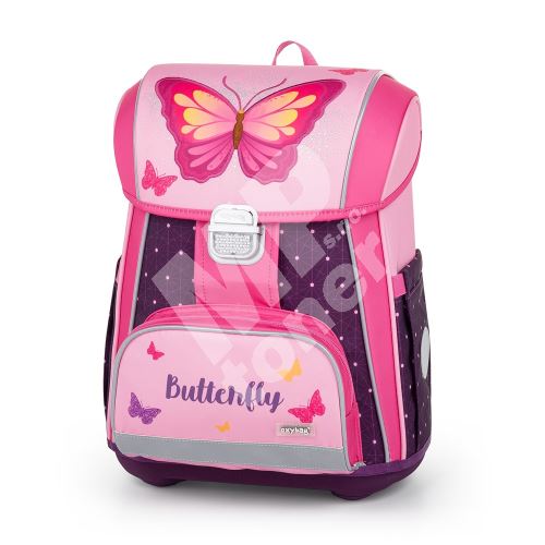 Školní batoh Premium Motýl Pink 1