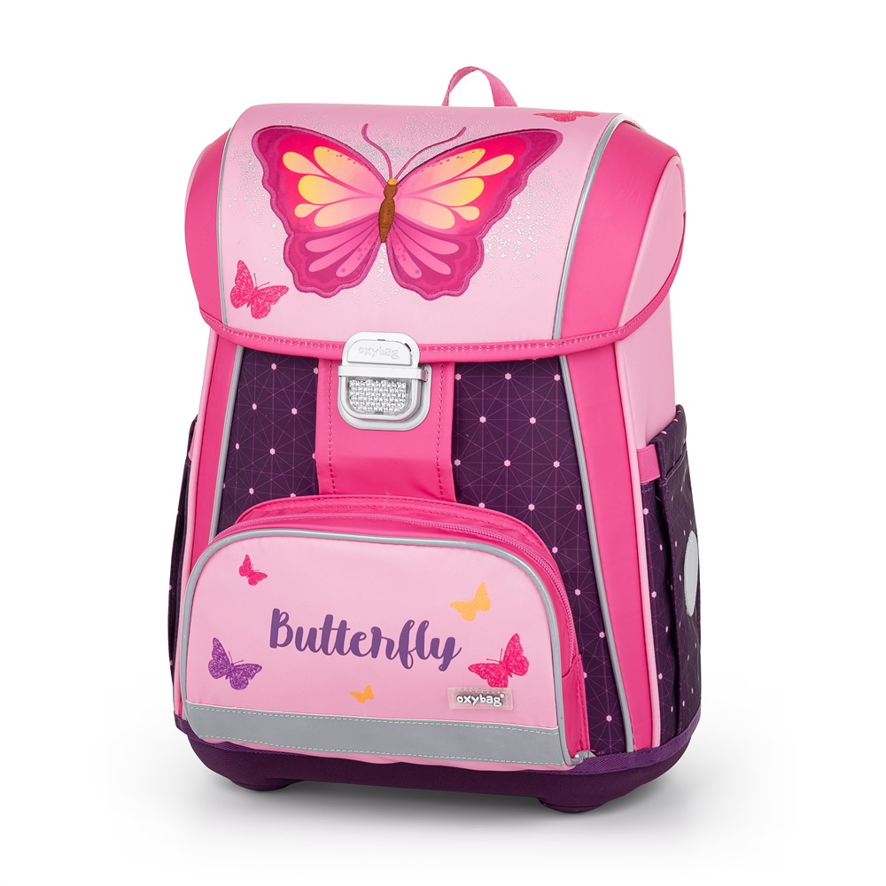 Školní batoh Premium Motýl Pink