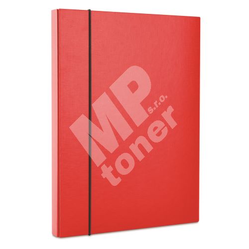 Office box na spisy s klopou a gumičkou, A4/40 mm, karton, červený 1