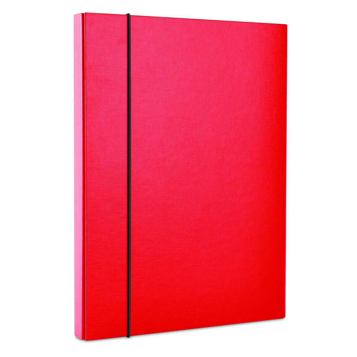 Box na spisy Office s klopou a gumičkou, A4/40 mm, karton, červený