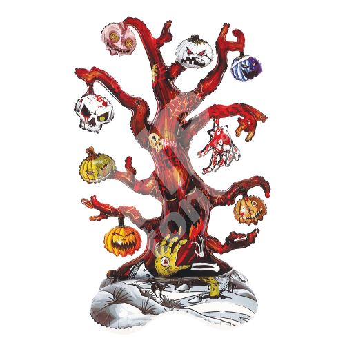 Balónek Halloween, Strašidelný strom 128 cm 1