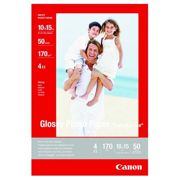 Papír foto Canon Photo paper glossy, lesklý, bílý, 10x15cm, 210 g/m2, 10 ks