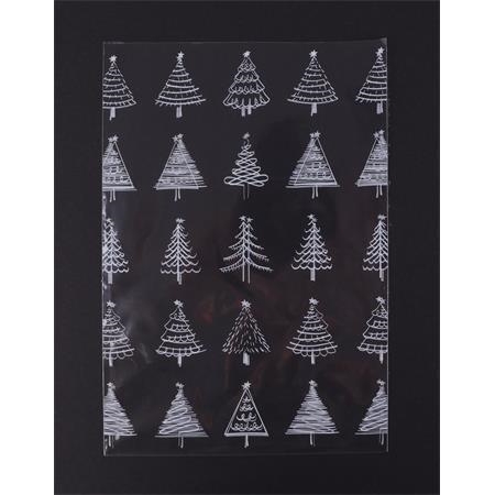 Vánoční celofánový sáček, 180 x 450 mm, 10 ks, BOPP