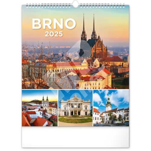 Nástěnný kalendář Notique Brno 2025, 30 x 34 cm 1