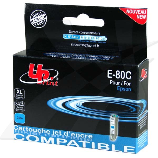 Kompatibilní cartridge Epson T080240, R625, RX560, R360, cyan, UPrint
