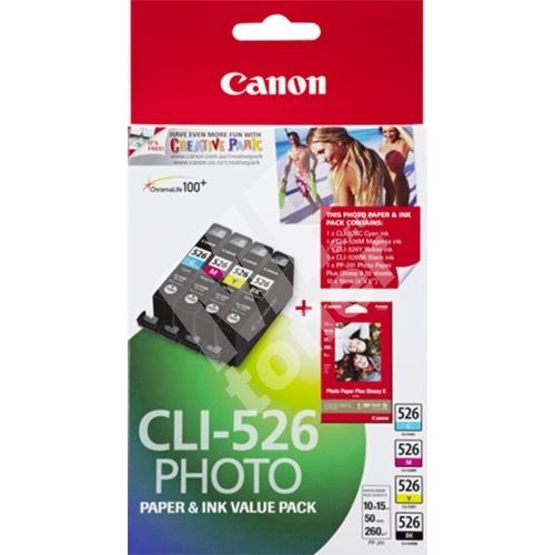 Inkoustová cartridge Canon CLI-526, C/M/Y/B, 4540B017, originál 1