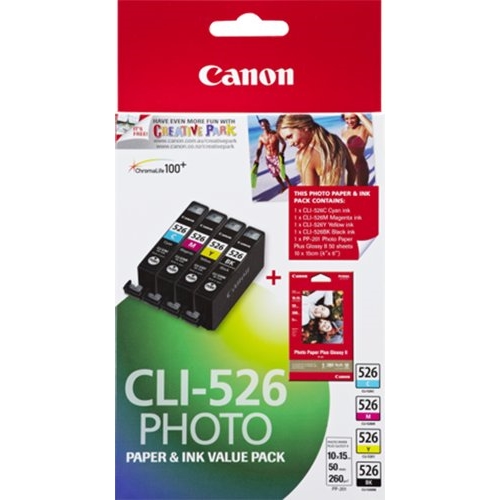 Inkoustová cartridge Canon CLI-526, C/M/Y/B, 4540B017, originál