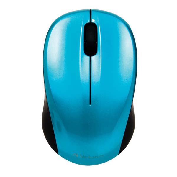 Myš Verbatim bezdrátová, 1 kolečko, USB, modrá, 1600dpi
