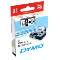 Páska Dymo D1 6 mm x 7m, černý tisk/průhledný podklad, 43610, S0720770