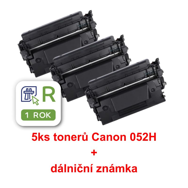 5ks kompatibilní toner Canon 052H MP print + dálniční známka