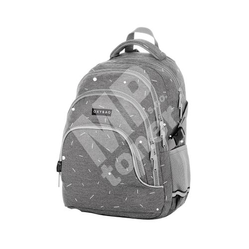 Studentský batoh OXY SCOOLER Grey geometric 1