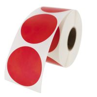 Samolepicí etikety kulaté 35 mm, 1000 ks, červené papírové pro TTR, role Samolepicí etikety kulaté 35 mm, 1000 ks, červené papírové pro TTR, role