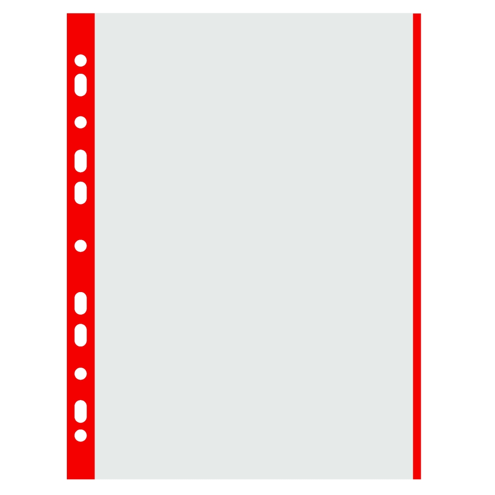 Prospektový obal Donau matný A4, PP, 40 µm, červený okraj, 100 ks
