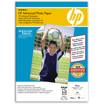 Fotografický papír HP Q5456A A4 Premium Photo Paper, Advanced Glossy 250g 1ks/25ks