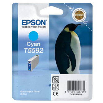 Inkoustová cartridge Epson C13T55924010, Stylus Photo RX700, modrá, originál