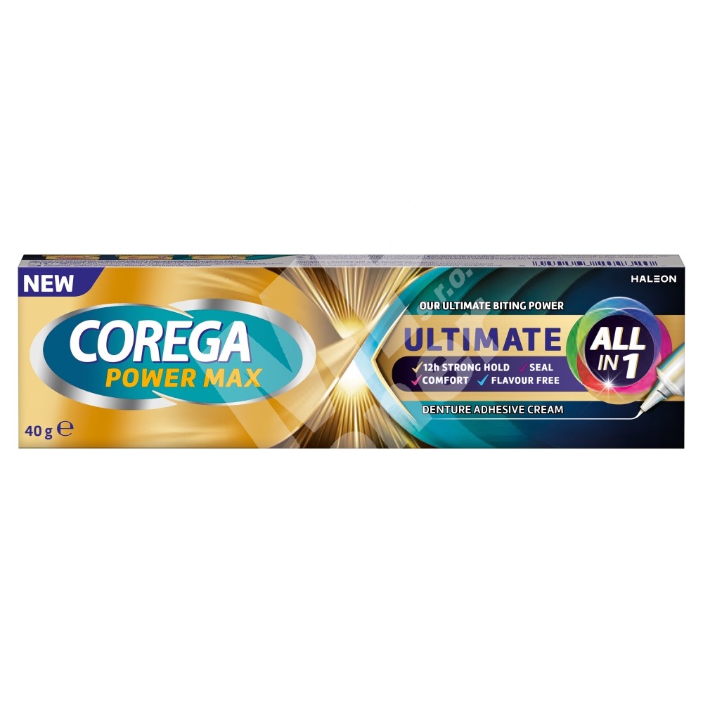 Corega All In One Corega Power Max Ultimate All in One krém na fixaci zubních náhrad, 40 ...