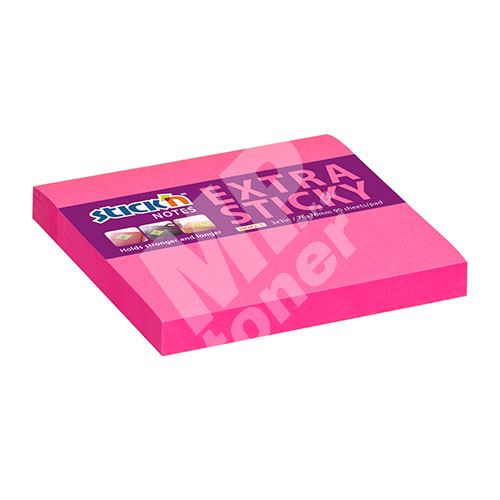 Samolepicí bloček Stick n Extra Sticky neonově růžový, 76 x 76 mm 1