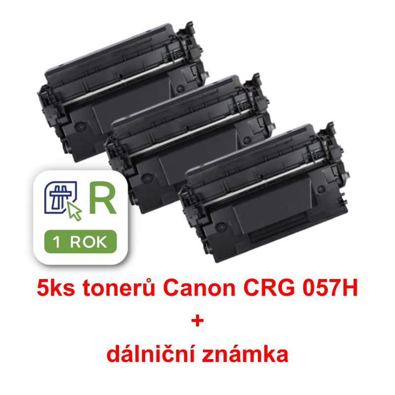 5ks kompatibilní tonerů Canon CRG 057H MP print + dálniční známka