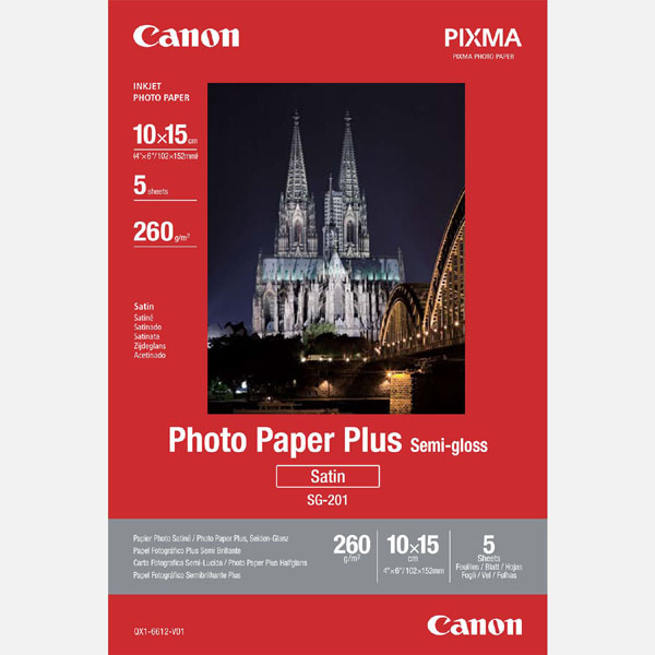 Papír foto Canon Photo Paper Plus Semi-Glossy, saténový, 10x15cm, 5ks