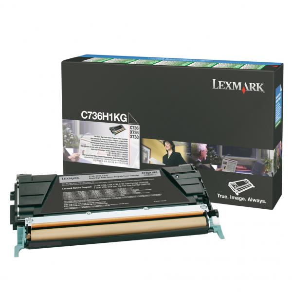Toner Lexmark C736, X736, X738, C736H1KG, black, return, high capacity, originál