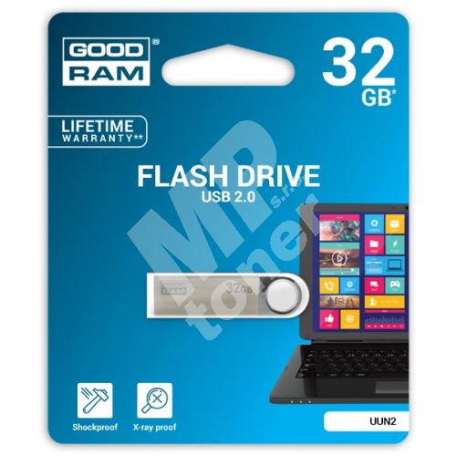 Goodram USB flash disk, 2.0, 32GB, UUN2, UUN2-0320S0R11, stříbrná 1