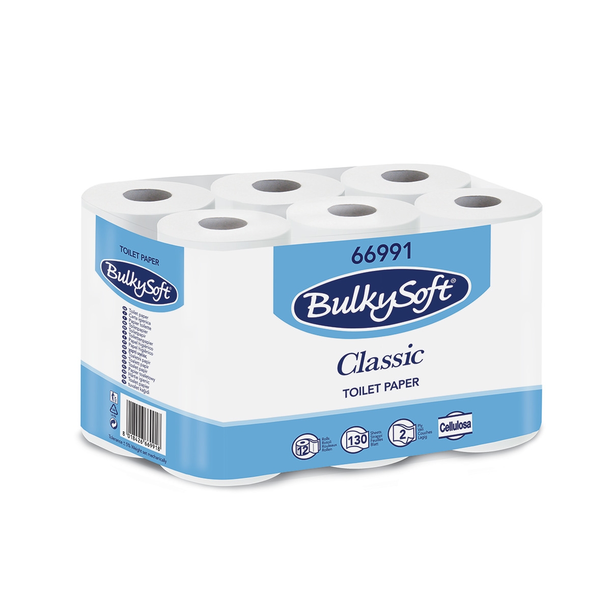 Toaletní papír BulkySoft Comfort 2vr., 130út., 14,3m, 12 rolí