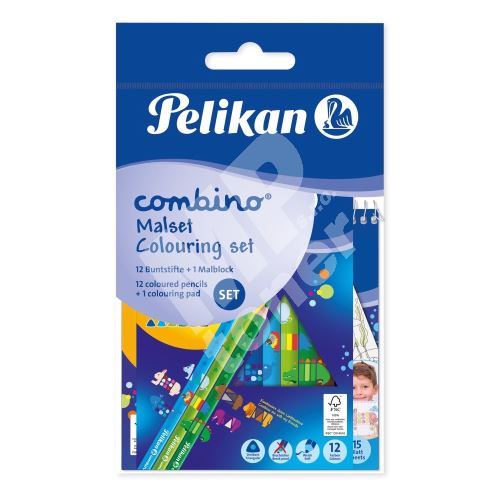 Trojhranné silné pastelky Pelikan Combino, 12 barev 1