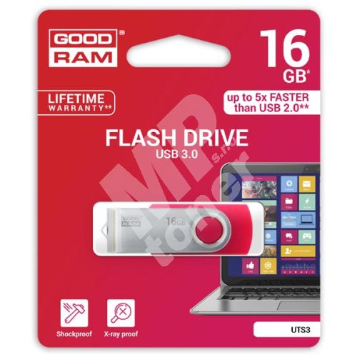 Goodram UTS3 16GB, USB flash disk 3.0, červená 1